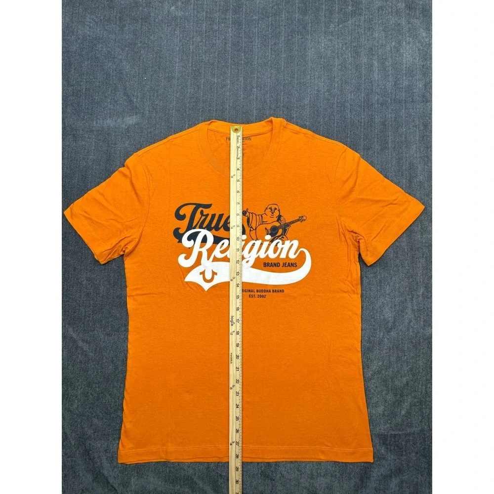 True Religion Mens Autumn Maple Orange Old Skool Buddha Graphic T-Shirt 700042 M